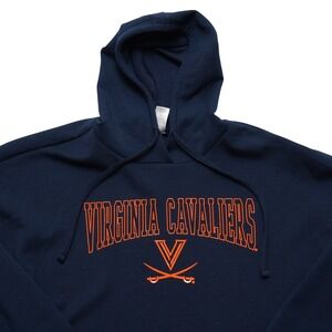 Sideline Apparel Cropped Hoodie Women XL Navy UVA‎ Cavaliers Raised Print